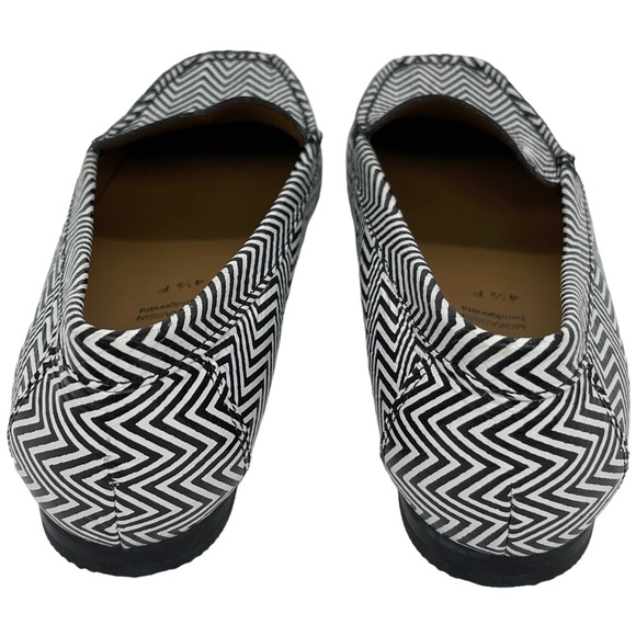 SOLD Sioux Mocassin Black White Loafers Chevron Print Flats Women UK 4.5 US 6.5 - Picture 4 of 9